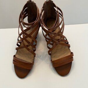 Crown Vintage leather ankle wrap sandals